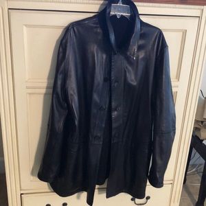 Por Santa Maria leather/suede reversible unisex jacket